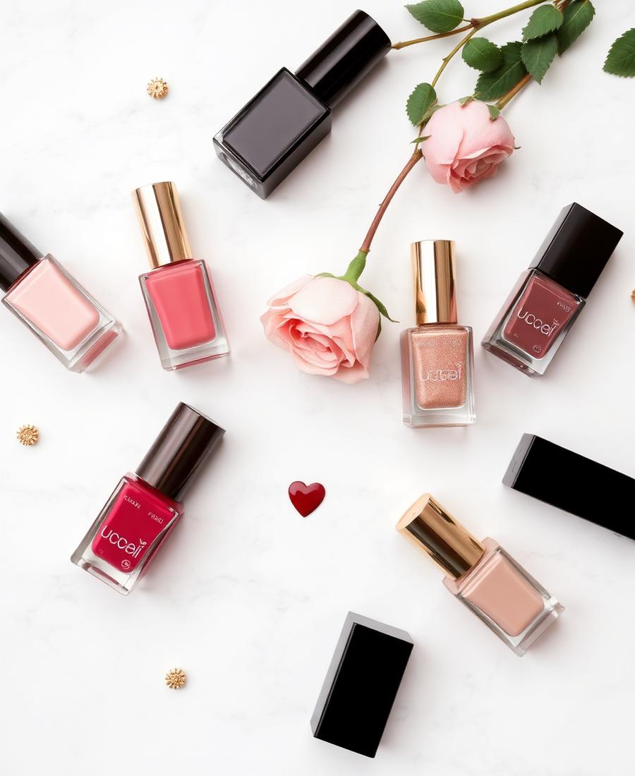 Colección de esmaltes en tonos rosados